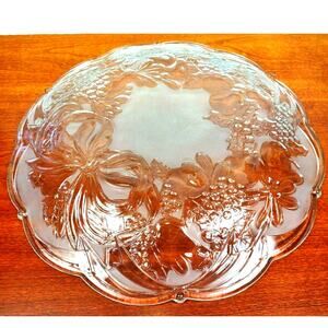 KIG Indonesia Fruitella Fruit Plate 15" Embossed Round Christmas Holiday Platter